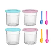 4Pcs Ice Cream Pints Cups for NINJA- CREAMI Series Ice Cream Maker Replacements Storage Jar with Se