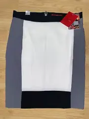 NWT Narciso Rodriguez Straight Geometric Skirt Size 6 Knee Length Pockets 48$