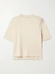 [Altuzarra] Altuzarra - Lilou Oversized Silk And Cotton-blend Jersey T-shirt - Ivory - small small Ivory