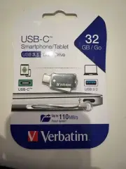 Verbatim USB C 3.1 Smartphone / Tablet Dual USB Flash Drive 32GB NEW FREE POSTAG