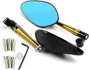 Motorcycle Mirrors For MT03 For MT07 For MT09 MT-01 For V-max Motorcycle Side Mirror CNC Motorcycle Rear View Mirror(Yellow)