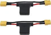 VGOL 2PCS XT60 Male to XT60 Female Extension Cable with 30A Fuse 14AWG Silicone Wire for Electric Bikes Drone RC Car Quadcopter Battery Charger