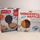 Mini Waffle Maker 4” Cooking Surface Aqua And Waffle Recipe Softcover Book 2019