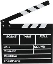 Movie Film Clap Board, 20 X 20cm Black Wooden Clapper Board Clapper Board Wooden Film Movie Clapboard Action Scene Slateboard for Hollywood Camera Film Studio Movie