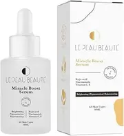 Le peau Beauté Miracle Boost Brightening Serum, Pigmentation Treatment, Rejuvenating, Kojic Acid, Niacinamide, Vitamin C, E, Anti-Ageing, Day and Night