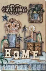 Bead embroidery kit Family comfort needlework kit Art canvas beadwork pattern