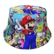 Sjkdxv Super Mario 3d Print Kids Boy Girl Bucket Hat Holiday Beach Fisherman Cap Sunhat C