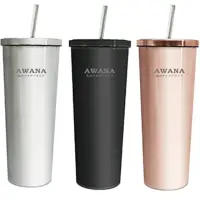 在飛比找momo購物網優惠-【AWANA】城市吸管咖啡杯-304不銹鋼 保溫／保冷 保冰