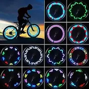 LED Waterproof Bicycle Spoke Lights - Auto ON/OFF, 30pcs Cool Tire Lights with Changing Patterns for Mountain/Road/Hybrid/Folding Bikes - 1 Pack