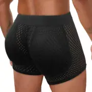 Mens 2 Pads Buttock Hip Enhancer Underwear Boxer Briefs Butt Lifter Body Shaper