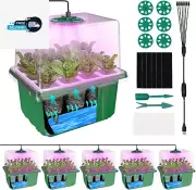 MQHUAYU Self Watering Seed Starter Kit with Grow Light, 6 Pack 72 Cells Seed Sta