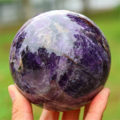 Natural Dream Amethyst Carved Ball Reiki Crystal Sphere Christmas gift XQ2864