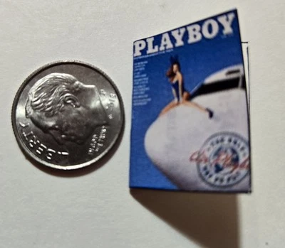 Miniature Dollhouse book magazine 1" 1/12 scale Playboy Bunny Airplane Jet