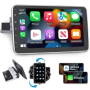 Single1 Din Rotatable 10.1" Android 13 Car Radio Stereo BT Carplay GPS Head Unit