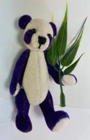 World of Miniature Bears By Theresa Yang 4" Plush Panda Bear Purple #872-PP