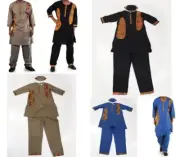 Men's African Kente Vintage dashiki 3Pcs Suit Blouse Top Cotton brocade One Size