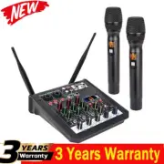RK-211 Mixer Sound Card Micro 4-Channel Mixing Console + Wireless Microphones