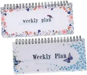 Veemoon 2pcs Portable Tearable Weekly Planner Notepad with Elegant Cover for Efficient Scheduling Office and Travel Horizontal Design for Organized Task Management