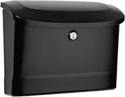 Architectural Mailboxes Princeton Galvanized Steel, Locking, Wall Mount Mailbox, 2572B-10, Black, Medium Capacity