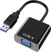 USB to VGA Adapter, Aolirot USB 3.0 to VGA Male to Female Adapter Multi-Display Video Converter Support 1080P Compatible with PC Windows 7/8/8.1/10,Desktop, Laptop, Monitor, Projector, HDTV