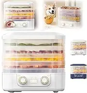 2025 New Home Food Drying and Dehydrating Machine, Five Trays, Digital Adjustable Timer & Temperature Control, automatic drying of fruits, meat, vegetables, snacks (white)