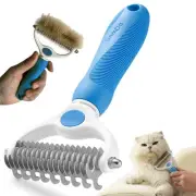 Pet Grooming Brush- Double Sided Dematting and Deshedding Undercoat Rake for ...