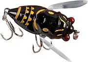 Black Cicada Fishing Catcher - Freshwater Attractant Lures, Bass Fish Baits | Fishing Lures Supplies Strong Hook Reusable Swim Baits for Lake Pond, Fish Tackle Realistic Cicada Shaped Lures