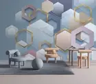 3D Abstract Geometric Wallpaper Wall Mural Removable Self-adhesive 173