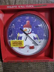 Christmas Musical Wall Clock With Hourly Chimes 12 Christmas Songs Every Hour