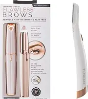 Finishing Touch Flawless Beauty Bundle – Rechargeable Brow Hair Remover & Dermaplane Glow Facial Hair Remover | Eyebrow & Face Hair Removal | Smooth & Flawless Skin | LED | Safe for All Skin Types