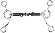MUNEFE Horse Mouth Bit, Stainless Steel Horse Snaffle Bit, Horse Chew Stainless Steel Gag Bit for Training Equestrian Equipment