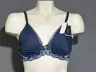 Natori Envious Plunge Bra 34DD Navy Blue Lightly Lined Underwired