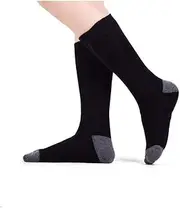 Guomao Winter Heated Socks Men Women Electric Battery Heat Sox Kit, 3.7V Unisex Sports Outdoor Socks, Thick Heating Stockings Climb Hiking Foot Warmer (Color : Black)