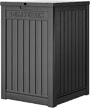 LHBGO 48 Gallon Package Delivery Box for Porch, Storage Box with Lockable Secure, Large Double Wall Resin Outdoor Package Delivery and Waterproof Deck Box, TT006