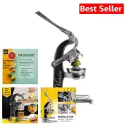 Professional-Grade Manual Citrus Press Juicer - Handcrafted Aluminum in Black
