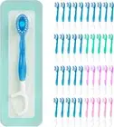 Disposable Mini Travel Toothbrushes, 5-In-1 Pre-Pasted Mini-Brush+Floss+Pick+Ton