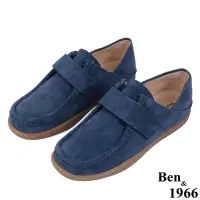 在飛比找Yahoo奇摩購物中心優惠-Ben&1966高級牛猄皮文青感舒適兩穿圓頭包鞋-藍(238