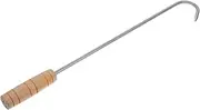 ibasenice Wooden Handle Barbecue Meat Turner BBQ Grill Tools Meat Hooks Outdoor Cooking Accessory