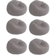 Intex Inflatable Beanless Bag Chair, Portable Blowup Lounge Seating, 6 Pack Gray