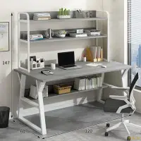 在飛比找樂天市場購物網優惠-書桌 電腦桌帶書架 120CM工作桌 DIY寫字桌 辦公桌 