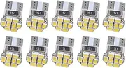 uxcell 10pcs T10 8-3020 0.037W 18mm White LED Dashboard Panel Light Bulb for Car Interior