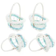 4 Pcs Small Baskets with Handles Mini Woven Flower Micro Scene