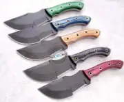 Lot of 5 ! 9.50" Custom made D2 tool steel Tracker Knife (LOT-22 (powder coated)