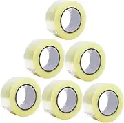 Parliky Packing Tape for Office Home 6 Rolls of Strong Adhesive Tape Yellow Sealing Lightweight Compact Great for DIY Box Packaging