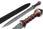 Sword Roman Gladiator Handmade Gladius Damascus Steel Sword With Sheath