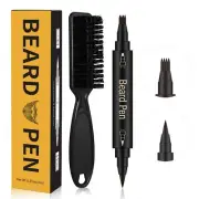 Beard Pencil Filler For Men, 4 Tip Facial Hair Pen Kit With Brush - Mustache ...