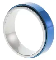 Blue Tone 5mm ladies Stainless Steel Spinner Worry Band Ring size 6 T72