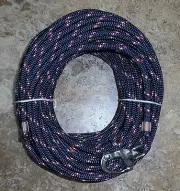 3/8" x 125 ft. Dac./Polyester Halyard, Spliced in S/S Snap Shackle-Navy/rd,wh,rd