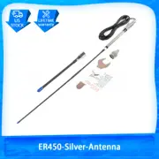 BLACK / SILVER 6.5DB UHF CB ANTENNA DUAL WHIP 477MHz ANTENNA KIT + CABLE