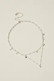 [Rubi] Rubi - 2Pk Fine Chain Necklace - Silver plated stars OS SILVER PLATED STARS